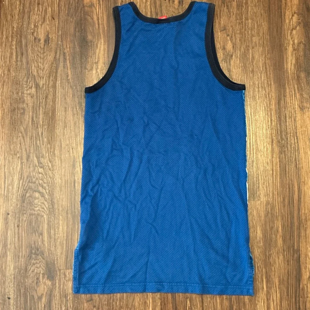 Nike Air Oversized Mesh LogoTank Top Blue Graphic Men's Size Small